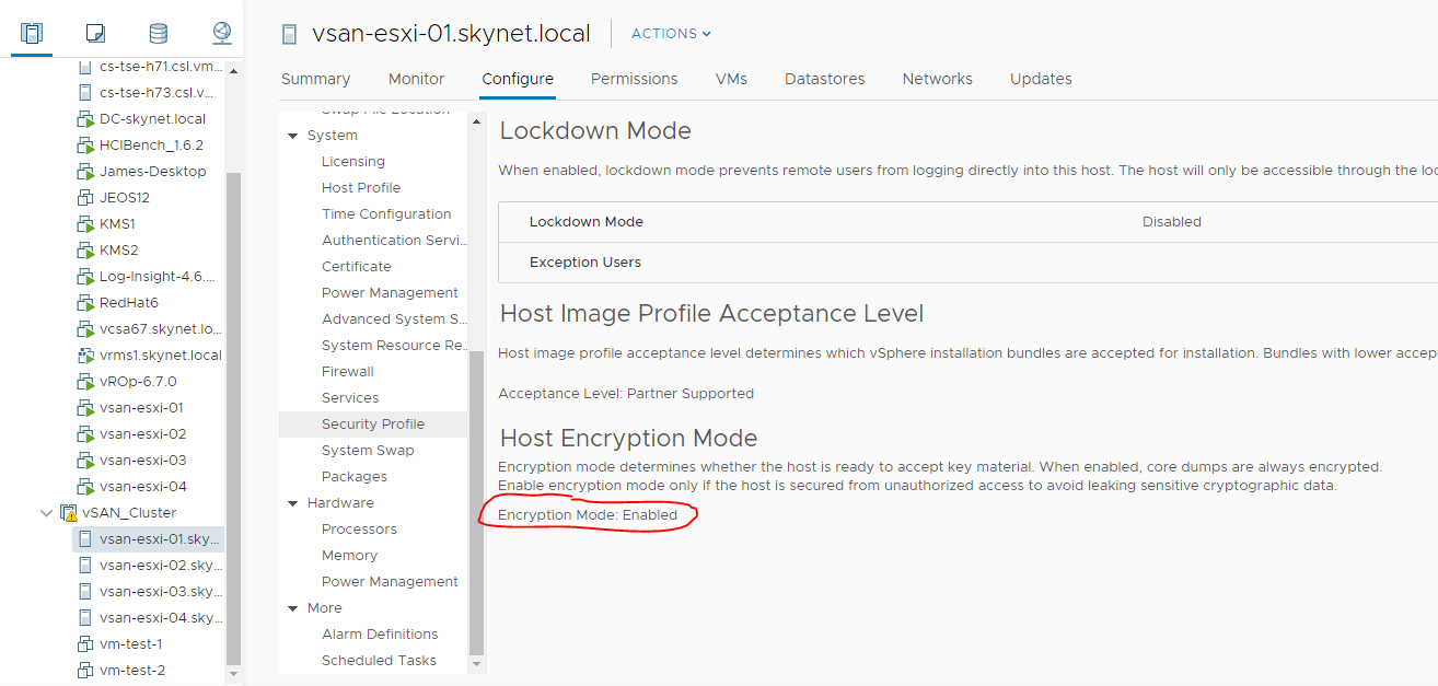 host encryption mode